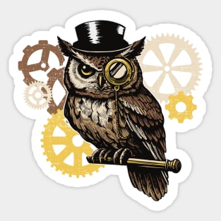 Steampunk Owl Sticker